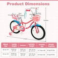 thumbnail image 4 of Costway 16" Kids Bike with Basket Doll Seat & Colorful Streamers 2 Training Wheels Pink, 4 of 10
