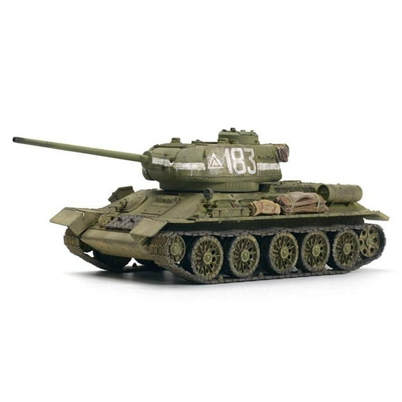 1:72 Modelo de tanque T34 Modelo de vehículo con ruedas Decoración del hogar Camión de vehículos Modelo 4D para niñas niños pequeños