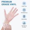 thumbnail image 2 of Schneider Clear Vinyl Exam Gloves, 4-mil, Large 50-ct Box, Latex-Free, Disposable Gloves, Medical Gloves, Cleaning Gloves, Food Prep Gloves, Food Safe Rubber Gloves, Powder-Free, Non-Sterile, 2 of 6