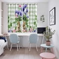 thumbnail image 4 of Spring Easter Kitchen Curtains Window Panels, Purple Floral Summer Botanical Green Plaid Insulated Window Treatment Curtain, Grommet Curtains for Bedroom/Living Room/Bathroom, 2 Piece 52"Wx63"L, 4 of 8