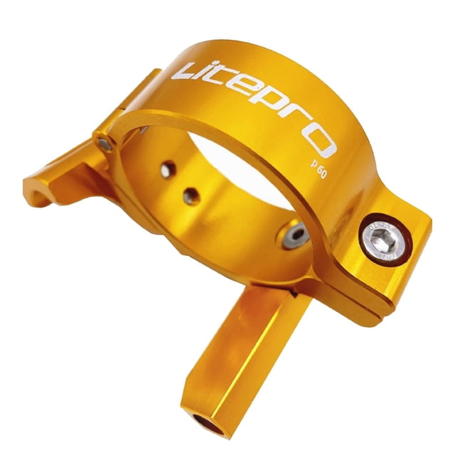 Abrazadera de Cambio Delantero para Bicicleta Plegable Jex Jp8 FAA083, Cambio Delantero de Doble de 18/20 Velocidades, Dorado
