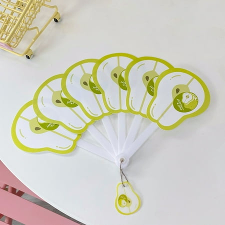 

mishuowoti hand held six fold fan cute portable pp folding fan cartoon hand fan cool fan