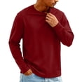 thumbnail image 4 of Zimjoy Mens Long Sleeve Tee Shirts Moisture Wicking Casual Crew Neck Soft Plain Basics Long Sleeve Tshirts, Wine XL, 4 of 9