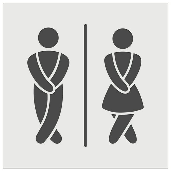 Funny Bathroom Unisex Men Women DIY Cookie Wall Craft Stencil - 5.5 Inch