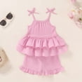 thumbnail image 3 of Tiny Cutey Toddler Girls Outfits Baby Summer Sleeveless Sling Top Shorts Clothes Set for 18-24 Months, 3 of 8