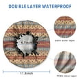 thumbnail image 3 of Shower Caps,Red and Yellow Geometric Striped Pattern Waterproof Shower Cap for Women 4 Pieces,Double Reusable Hair Cover for Shower PEVA Elastic Stretch Hem, 3 of 7