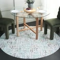 thumbnail image 2 of SAFAVIEH Malibu Hyacinth Distressed Polyester Machine Washable Area Rug, Grey/Green, 6' x 6' Round, 2 of 7