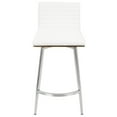 thumbnail image 7 of Mason Contemporary Swivel Counter Stool In Stainless Steel, Walnut Wood, And White Faux Leather - Set Of 2, 7 of 7