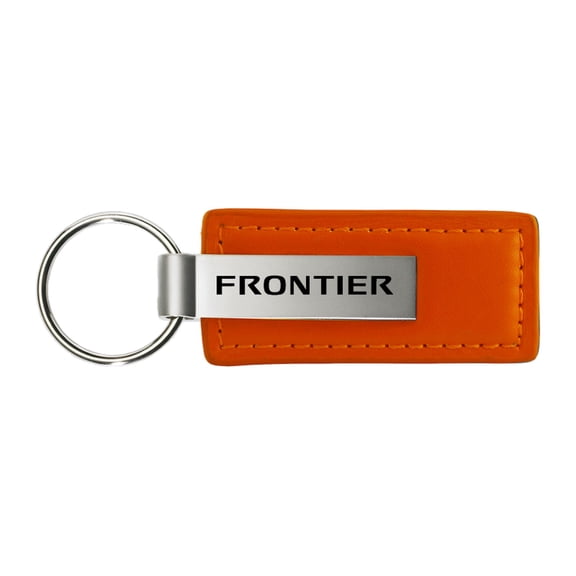 Nissan Frontier Rectangular Leather Key chain (Orange)