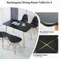 thumbnail image 3 of Lecut Mid Century Modern Rectangular Dining Table, 45" White Dining Table with MDF Tabletop and Beech Wood Legs, Small Kitchen Table for Apartment Home Office, 3 of 6