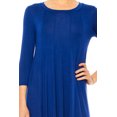 thumbnail image 5 of MOA Collection Women's A-Line Long Dress with 3/4 Sleeves and Relaxed Round Neckline, 5 of 7