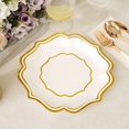 thumbnail image 6 of BalsaCircle 25 White Gold 8" Disposable Dinner Salad Paper Plates Metallic Scalloped Trim Party Decorations, 6 of 8