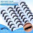 thumbnail image 3 of Mink Lashes Fluffy False Eyelashes Natural Look 14-17mm Cat Eye Lashes Pack, 5D Wispy Curly Fake Lashes  - 21 Pairs 3 Styles, 3 of 16