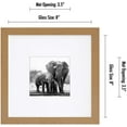 thumbnail image 3 of Americanflat 8x8 Picture Frame in Oak - Displays 4x4 With Mat and 8x8 Without Mat - Composite Wood with Shatter Resistant Glass - Horizontal and Vertical Formats for Wall and Tabletop, 3 of 4