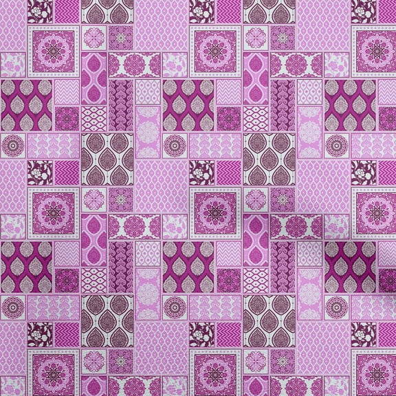 oneOone Rayon Dark Magenta Fabric Patchwork Quilting Supplies Print Sewing Fabric By The Yard 56 Inch Wide-86