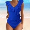 thumbnail image 2 of One Piece Swimsuit Women Bikinis for Women Women's Swimsuits Cute Bathing Suit Ruffle V Neck Swimwear, 2 of 5