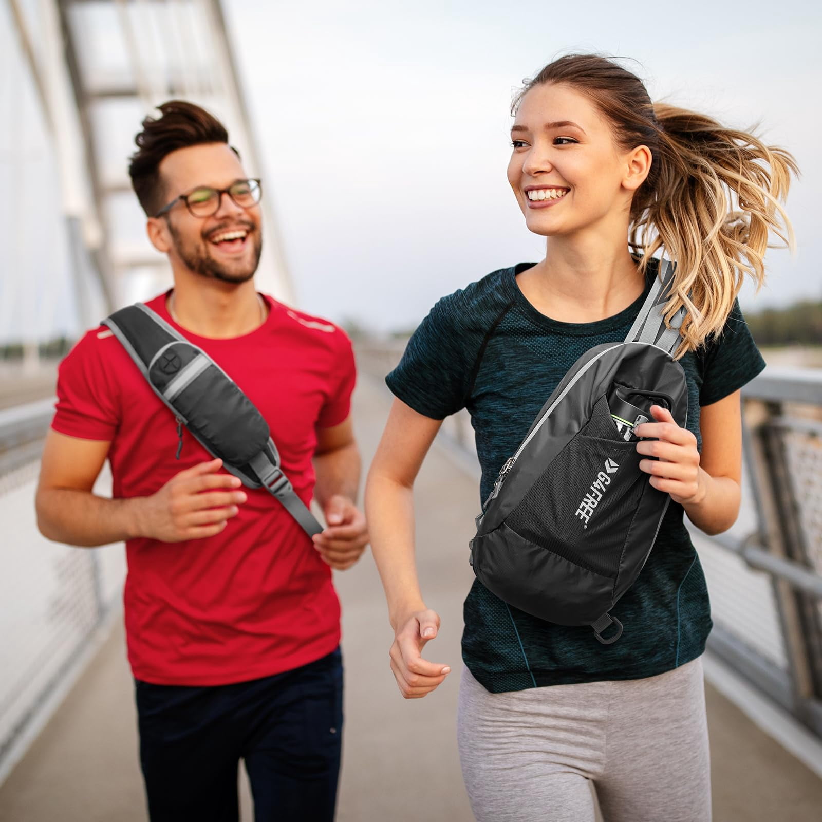 G4Free Sling Bag RFID Blocking Crossbody Backpack with Front Pocket Hiking Daypack Chest Bag for Women Men