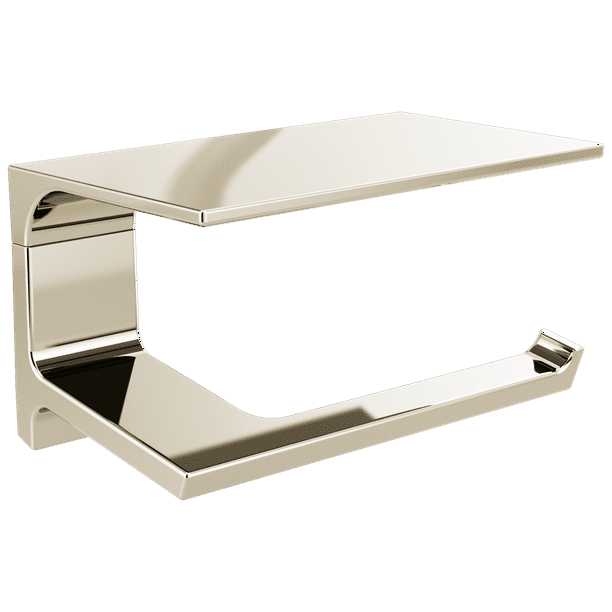 Delta Pivotal Tissue Holder with Shelf, Polished Nickel