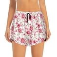 thumbnail image 4 of Lsque Rose Flowers Printed Women's Running Shorts with Liner Pockets,Elastic Quick Dry Workout Athletic Gym Yoga Shorts,Womens High Waist Shorts-XX-Large, 4 of 9