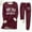 Wine, variant on Ladies' Autumn And Winter Comfortable Printed And Thick Slim Fit Bottom Shirt Warm Set Lifeguard Jumpsuit 80s Jogging Suits for Women Womens Summer Work Suits Prom Suits for Women Suit Set for Women