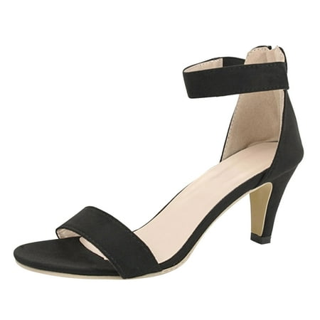 

nsendm Women s Shoes Sandals Flats Lace Up Fashion Shoes Casual Sandals Heels Womens Dress Sandals Size 6.5 Black 7.5