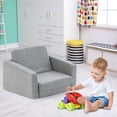 thumbnail image 2 of Honeyjoy 2-in-1 Toddler Fold out Couch Children’s Convertible Sofa to Lounger Grey, 2 of 11