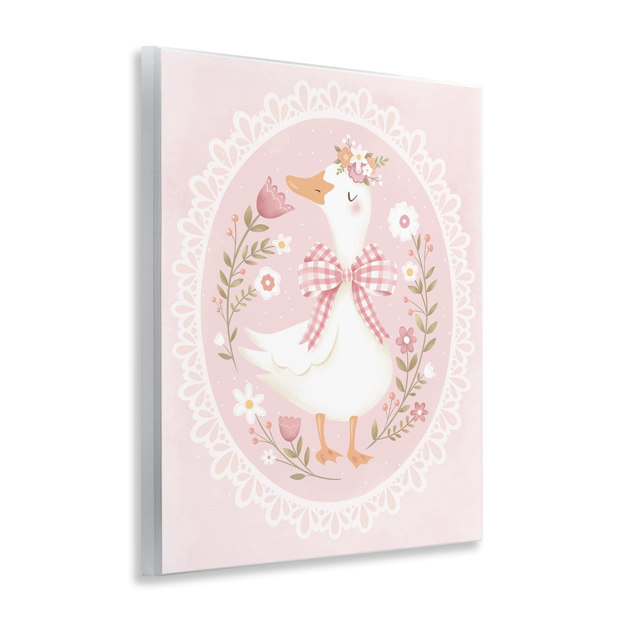 Stupell Industries Pink Floral Spring Goose Wall Plaque Art, design by Penny Aguilera