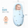 thumbnail image 2 of Mantas para envolver, envoltura de bebé unisex para bebés recién nacidos, niños y niñas con función de protección y soporte para la cabeza, envoltorio portátil (botón, azul, 0-3 meses), 2 of 5