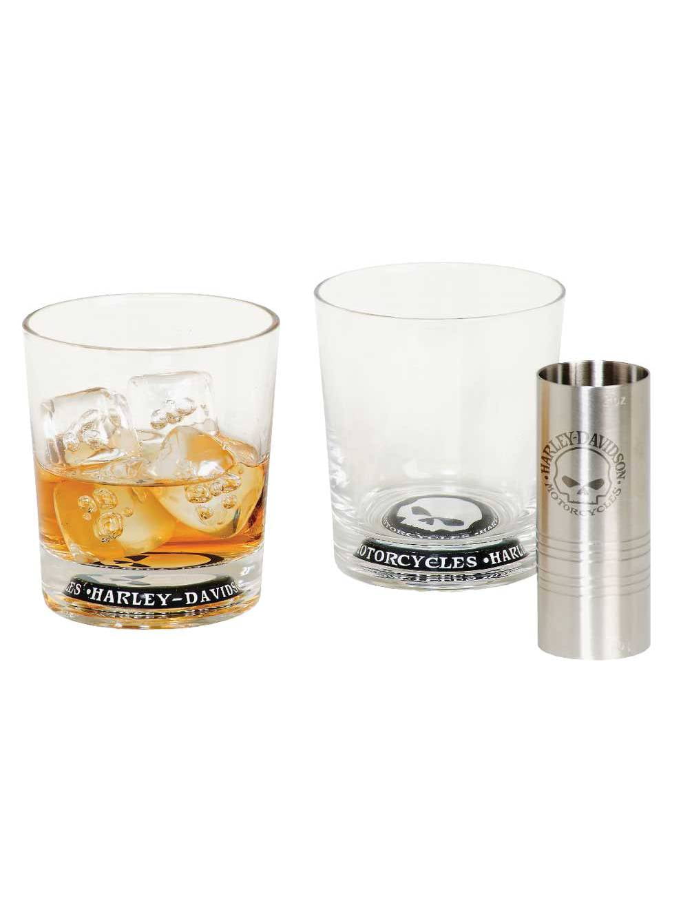HarleyDavidson Willie G Skull Tumbler Glass Set, 10 oz. Tumblers HDL