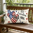thumbnail image 4 of Beautynvta 4th of July Pillow Covers, 20x12 Inch, American Flag Hearts Patriotic Throw Pillowcase, Independence Day Cushion Cover for Sofa Couch Living Room Bed Decor, 4 of 6