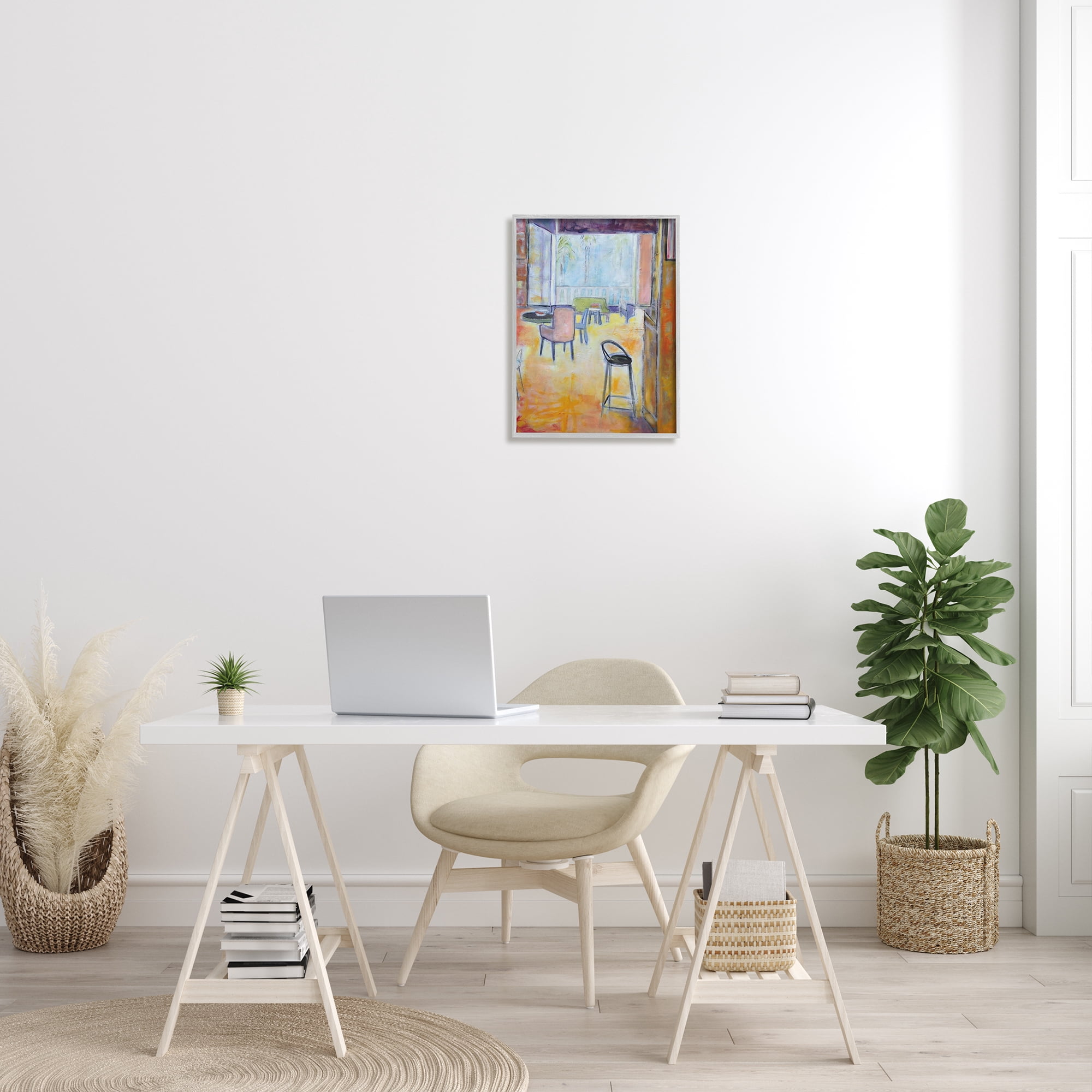 Stupell Indtries Tropical Lounge Open Room Furnished Interior Contemporary Painting,16 x 20,Design by Snne Marie