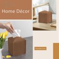 thumbnail image 4 of 2Pcs Square PU Leather Tissue Holder, Decorative Facial Tissue Cube Paper Organizer Dispenser for Bathroom, Night Stands, Desk, Car, 5.12X5.12X5.12 in, 4 of 4