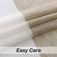 thumbnail image 5 of Uptown Home Tan White Color Block Linen Window Curtain Panels Provide Privacy for Living Room Farmhouse Window Drapes with Rod Pocket Design, 50"x63"x2, 5 of 6