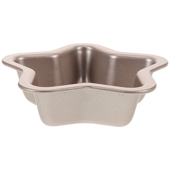 KALLORY Golden Star Shaped Carbon Steel Cake Mold with Nonstick Coating for Baking at Home 1 pc