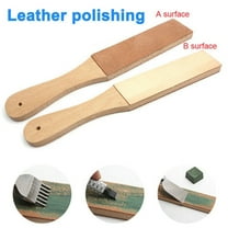 Double-Sided 2-In-1 Leather Strop Cutter Sharpener Polishing Tool With Wooden Handle, Premium Natural Pre-Treated Leather For Knives Polishing & Edge Sharpening, Portable