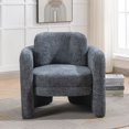 thumbnail image 2 of Mid Century Modern Accent Chair Barrel Chair Woven Velvet Fabric Upholstered Armchair for Living Room, Bedroom, Office, 2 of 11