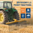 thumbnail image 4 of Yiwa Durable 60" Pine Straw Rake, Steel Spring Tines, 2" Receiver Hitch Compatible, for Lawn Tractors, ATV/UTV**, 4 of 9