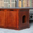 thumbnail image 4 of Merry Products Pet Cat Washroom Bench with Removable Partition Wall, Walnut, 4 of 12