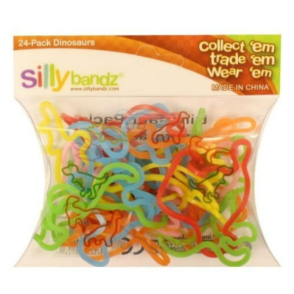 Silly Bandz Dinosaurs Rubber Bands, Assorted Colors, 24 Count, 24 Pack