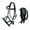 Black, variant on Horse Western English Leather Bitless Sidepull Bridle w/ Split Reins 77RS13BK