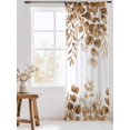 thumbnail image 3 of Sheer Curtains 108 Inches Long, Brown Eucalyptus Leaves Semi Sheer Curtains Light Filtering Window Treatment, Spring Summer Botanical Privacy Voile Drapes for Living Room Bedroom 52x108 Inch, 3 of 7