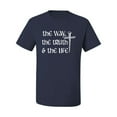 thumbnail image 2 of Wild Bobby The Way, The Truth & The Life Inspirational/Christian Men Graphic Tee, Navy, Medium, 2 of 5