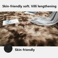 thumbnail image 2 of QFEI Round Fluffy Rug, Thick Faux Fur Rugs for Bedroom, Non-Shedding Fuzzy Shag Rug Runner, Washable Furry Area Rugs Floor Carpets for Bedside Living Room Brown 60CM, 2 of 2