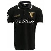 Guinness Men's Short Sleeves Polo Shirt 59 - T-Shirt Button Collar Performance Rugby Polo Tee Black
