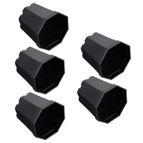 ETEREAUTY Set of 5 Black Plastic Flowerpots, Lightweight and Plant for Indoor and Outdoor Use
