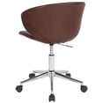 thumbnail image 3 of Home and Office Upholstered Low Back Chair in Brown Vinyl, 3 of 4