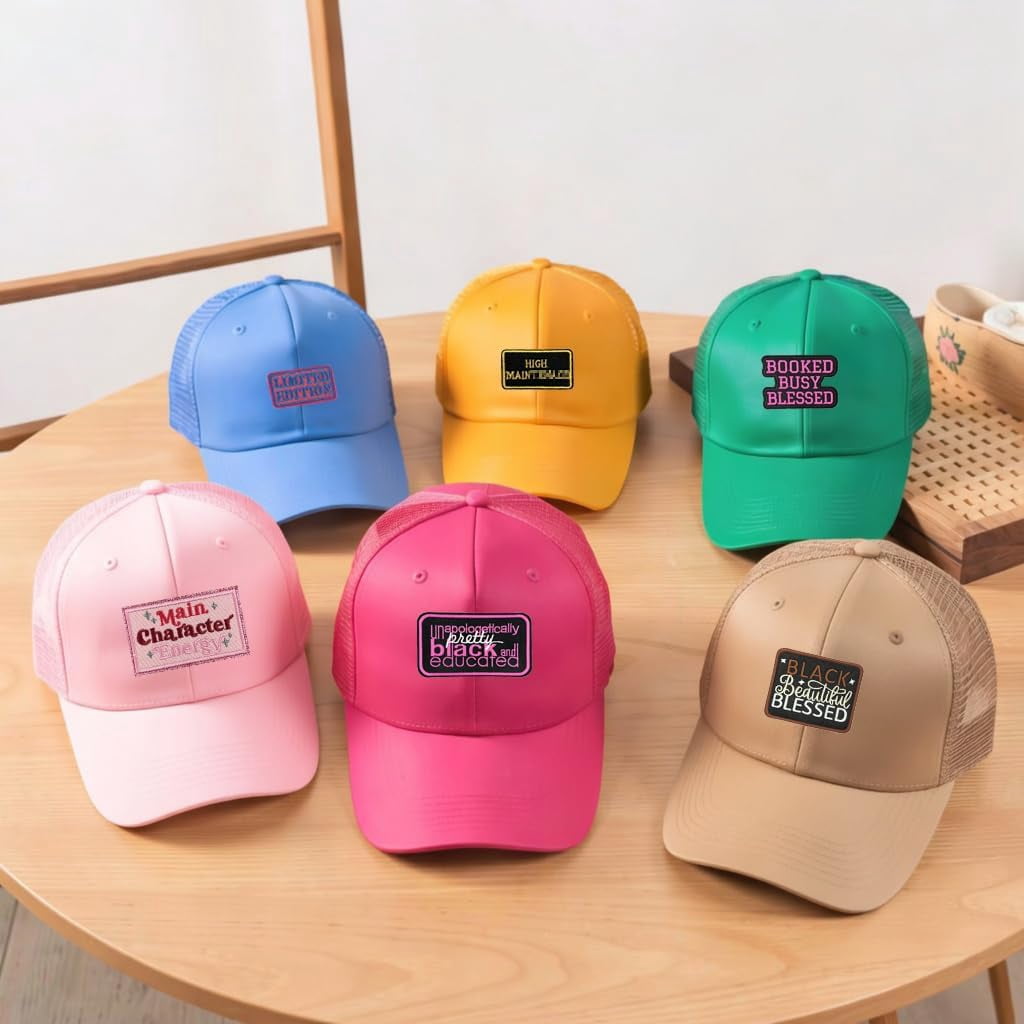 Black Girl Iron on Patches, Pink Funny Phrase Applique Patch Embroidered Sew on Patches for Hats Backpacks Jackets Clothes - 14PCS