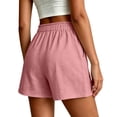 thumbnail image 3 of Gym Shorts Women Pack New Summer Loose Shorts for Women Fashion Ruffle Elastic Waist Casual Shorts with Pocket Wide Leg Daily Versatile Shorts Pinks XL, 3 of 7