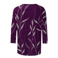 thumbnail image 4 of Fznquz 2025 Plus Size Tops for Women Cute Graphic Purple Tee Casual 3/4 Sleeve Fall Women Winter Fashion,L, 4 of 5