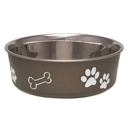 UPC: 0842982074071 | Loving Pets 7407XLE Pet Feeding Bowl XL 72 oz Capacity Polyresin/Stainless Steel Espresso